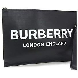 Pochette in pelle nera da uomo BURBERRY Nero