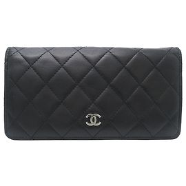 Chanel Matelasse Timeless Classic Women's Long Wallet Black