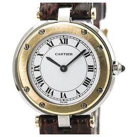 Relógio de pulso redondo em quartzo para mulheres Cartier Santos Outro