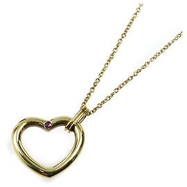 Tiffany & Co. 18K Yellow Gold Open Heart Ruby Necklace Other