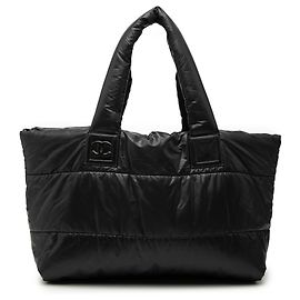 Bolsa tote Coco Cocoon em nylon acolchoado preto médio da Chanel Outro Bordeaux
