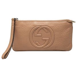 Gucci Braune Kalbsleder Soho Tasche Braun Beige