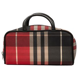 Burberry Red Mini Exploded Check Canvas Handbag Red