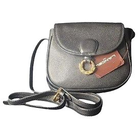 Lancel black leather shoulder bag Black