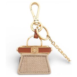 NOVO PORTA CHAVES FENDI MINI BOLSA PEEKABOO CHARME Bege