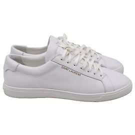 Baskets basses Andy en cuir blanc de Saint Laurent Blanc Écru