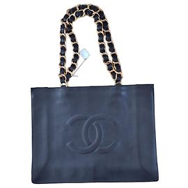 Chanel Bolsa Tote Vintage CC Chain Preto