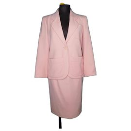 Yves Saint Laurent Rive Gauche Traje de Falda Rosa Algodón Rosa
