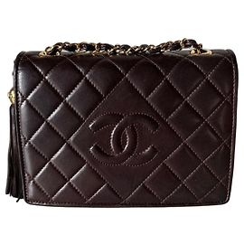 Bolso Classic Flap de Chanel en cuero marrón oscuro Marrón oscuro