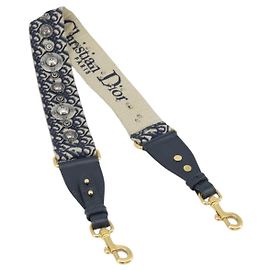 Christian Dior Trotter Canvas Shoulder Strap 36.6"" Navy Auth ep13579 Navy blue