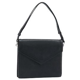SAINT LAURENT Borsa a mano in pelle nera Auth 166862 Nero