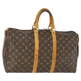 LOUIS VUITTON Monogram Keepall Bandouliere 45 Bolsa Boston M41418 LV Auth 170629 Monograma
