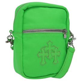 Chrome Hearts Takamini Shoulder Bag Leather Green Silver Auth 165377SM Silvery Green
