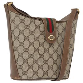 Bolsa Sherry Line GG Supreme Web da GUCCI em PVC bege e dourado 904 02 081 Auth ep13481 Bege Dourado
