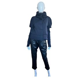 Red Valentino Blue Wool Knit Jacket High Neck Blue