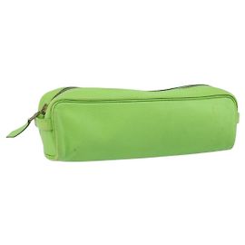 Hermès HERMES Scribe Pen Case Leather Light green Auth 172578 Light green