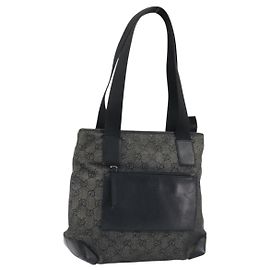 Borsa Tote GG Canvas Gucci Nera Argento 28893 Auth bs33436 Nero Argento