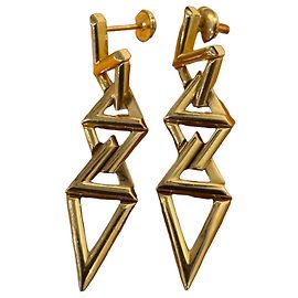 Louis Vuitton 18-carat gold Volt pendant earrings collection Gold hardware