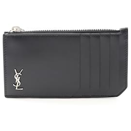Yves Saint Laurent Porta-moedas de couro TINY MONOGRAM Saint Laurent Paris Preto