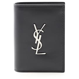 Yves Saint Laurent Porte-cartes en cuir Cassandra Saint Laurent Paris Noir