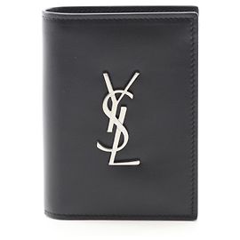 Yves Saint Laurent Cassandra Leder Kartenetui von Saint Laurent Paris Schwarz