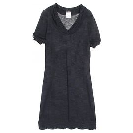 Vestido de rayón Chanel Negro Gris