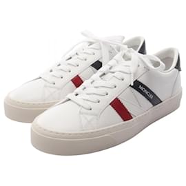 Baskets en cuir MONACO 2 de Moncler Blanc Rouge Bleu Marine