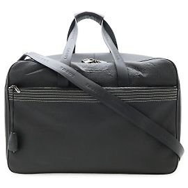 Loewe Repeat Anagram PVC Leather 2way Travel Bag Black