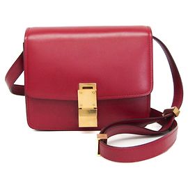 Céline Borsa a spalla in pelle Celine Classic Box per donne Rosso