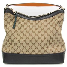 Borsa a Spalla Gucci GG Canvas Nero Beige