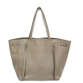 Céline Celine Cabas Phantom Small Leather Tote Bag Beige