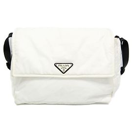 Prada Re-Nylon Padded Shoulder Bag Black White