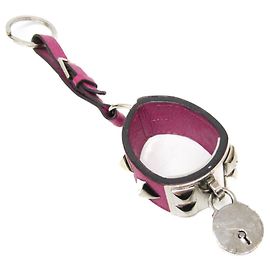 Chaveiro Collier De Chien Hermès em couro roxo Roxo