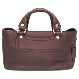Céline Bolso de cuero marrón oscuro Celine Boogie Marrón oscuro