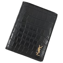 Yves Saint Laurent Tiny Cassandra Credit Card Wallet Black