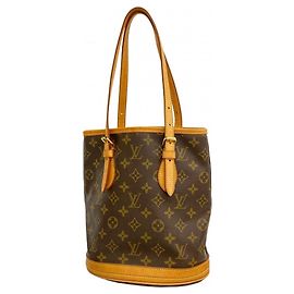 Borsa Tote Bucket PM Monogram Louis Vuitton Marrone