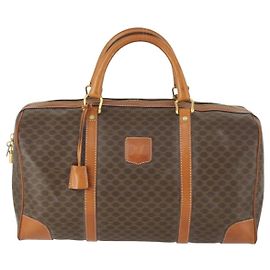 Céline Sac de voyage vintage Celine en toile et cuir Marron