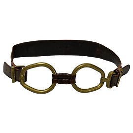 Cinto de couro com fivela dupla de metal Loewe Marrom