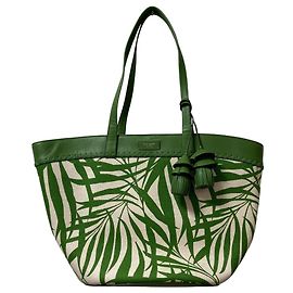 Kate Spade Palm Leaf Print Tote Bag Green