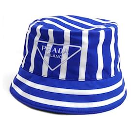 Prada Re-Nylon Hat White Blue