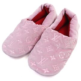 Chaussons brodés Monogram Louis Vuitton Rose