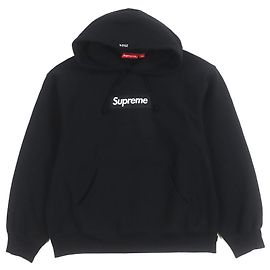Moletom com capuz Box Logo Supreme em algodão Preto