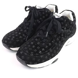 Baskets en cuir suédé Chanel Noir