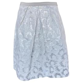Falda Weekend Max Mara plateada de algodón Plata