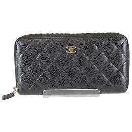 Chanel Matelasse Caviar Leather Long Wallet Black