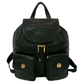 Mochila de cuero perforado con cordón de ajuste Tiffany & Co. Negro