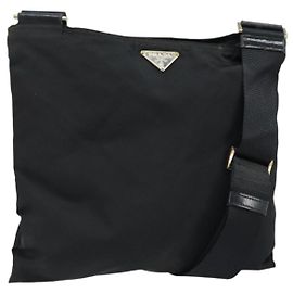 Bolsa de Ombro PRADA Nylon Preta Auth 170396 Preto