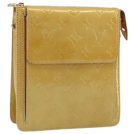 LOUIS VUITTON Monogram Vernis Motto Accessory Pouch Beige M91136 LV Auth ka2577 Beige