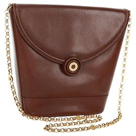 Autre Marque Borsa a spalla a catena in pelle marrone dorato Auth 173250V Marrone D'oro