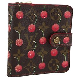 LOUIS VUITTON Monogram Cherry Compact Zip Bifold Wallet M95005 LV Auth 165814V Monogram